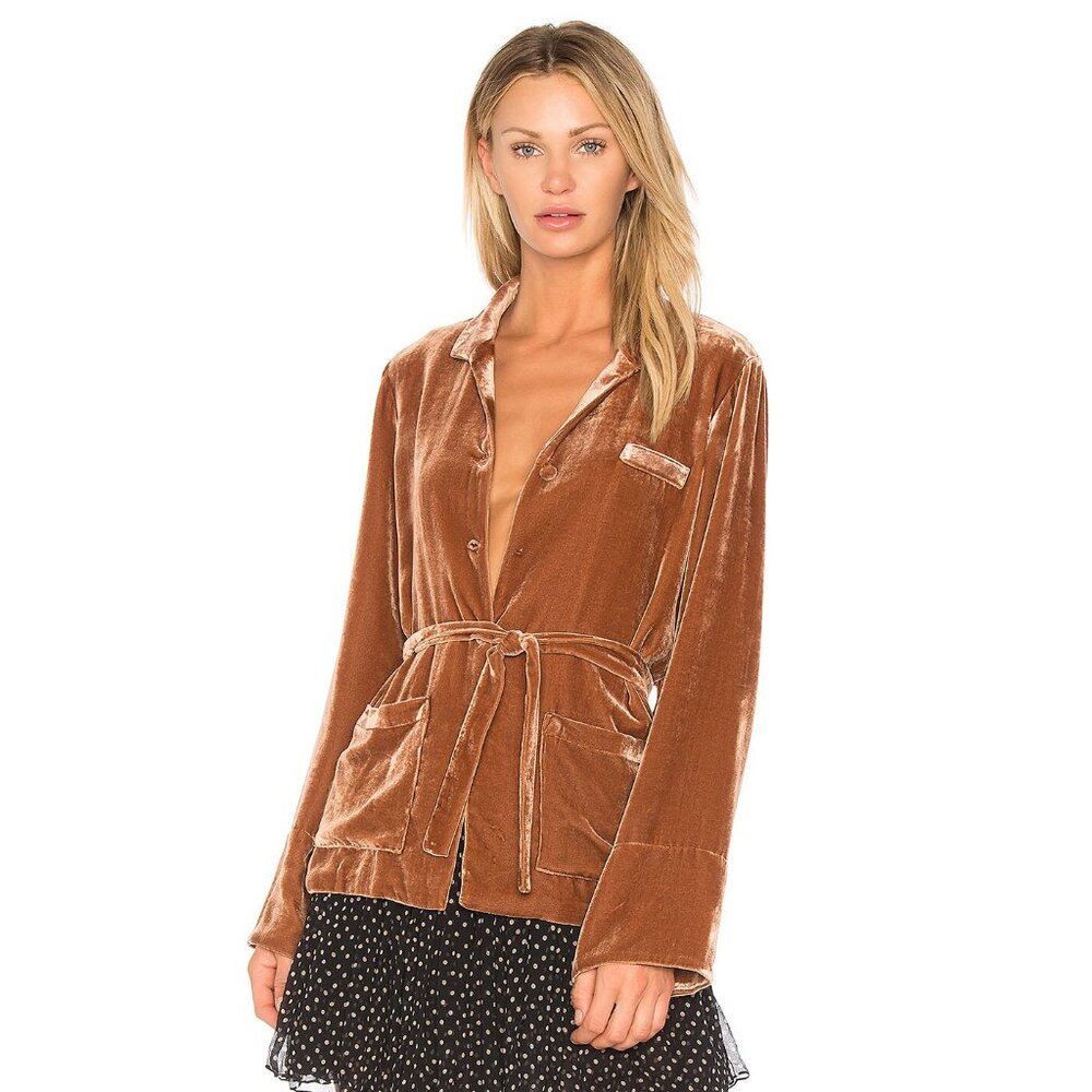 Mes Demoiselles Brown Velvet Top